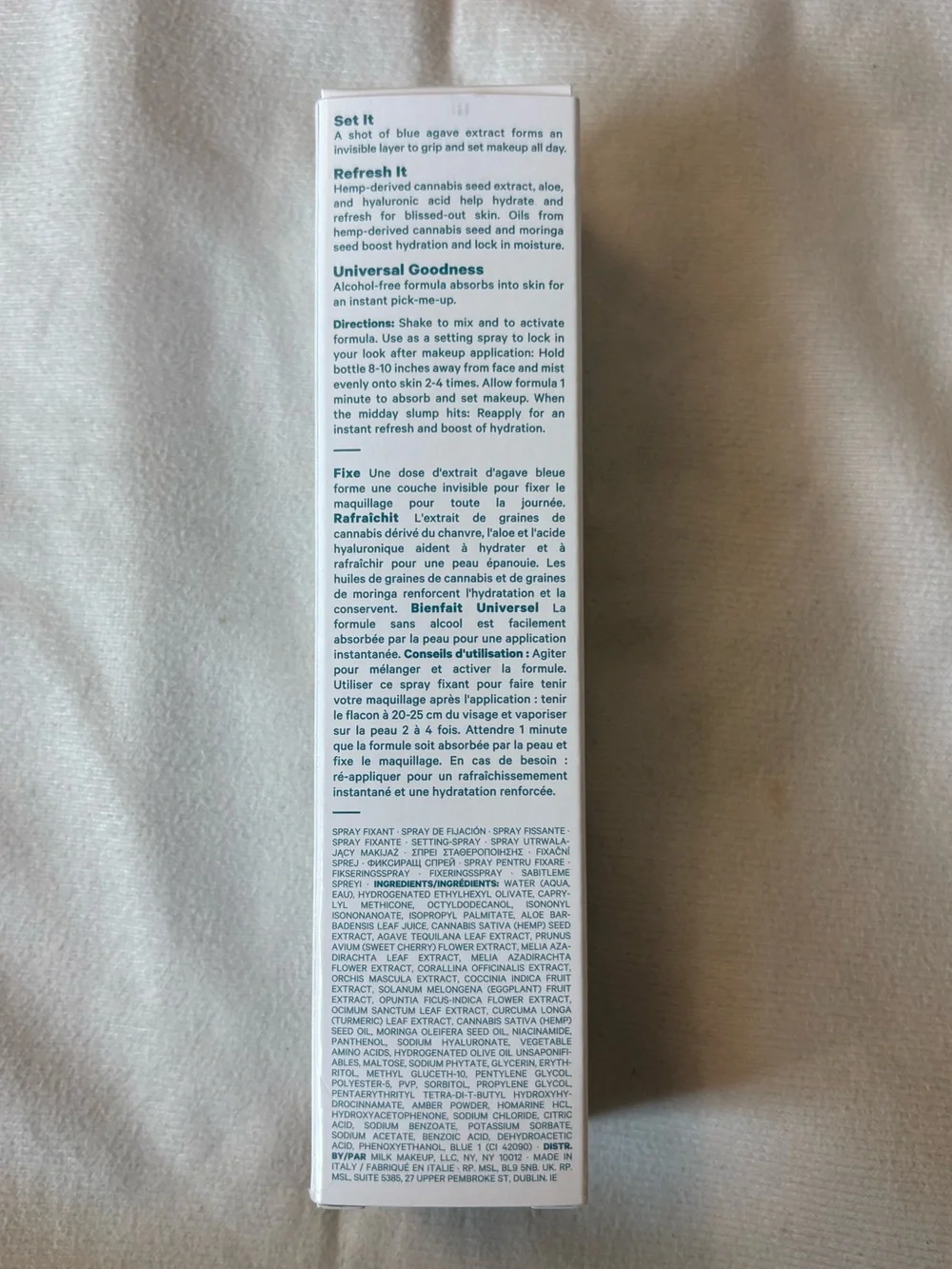 Milk makeup hydro setting spray